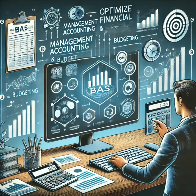DALL·E 2025-02-13 18.26.13 - An informative illustration for an article about management accounting and budgeting, highlighting how to optimize financial processes with BAS softwa